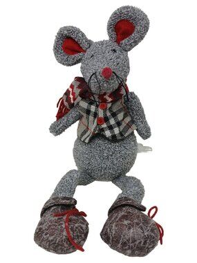 Adorable Plush Mouse Shelf Sitter Plush Dapper Vest & Scarf Weighted Bottom #D48